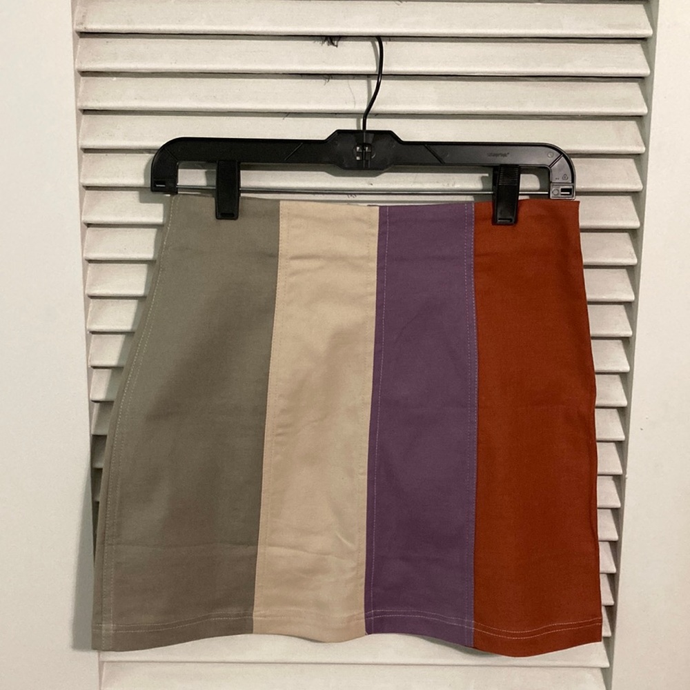 NWT 1.4.3. Story by Line Up multi-color striped A-line skirt. Size S.